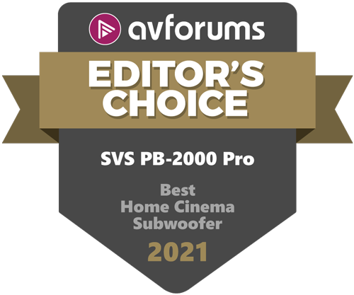 AVForums - Editors Choice - Best Home Cinema Subwoofer - PB-2000 Pro