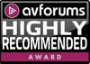 AVForums - Highly Recommended Award