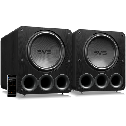 Dual PB-5000 R|Evolution Subwoofers in Premium Black Ash