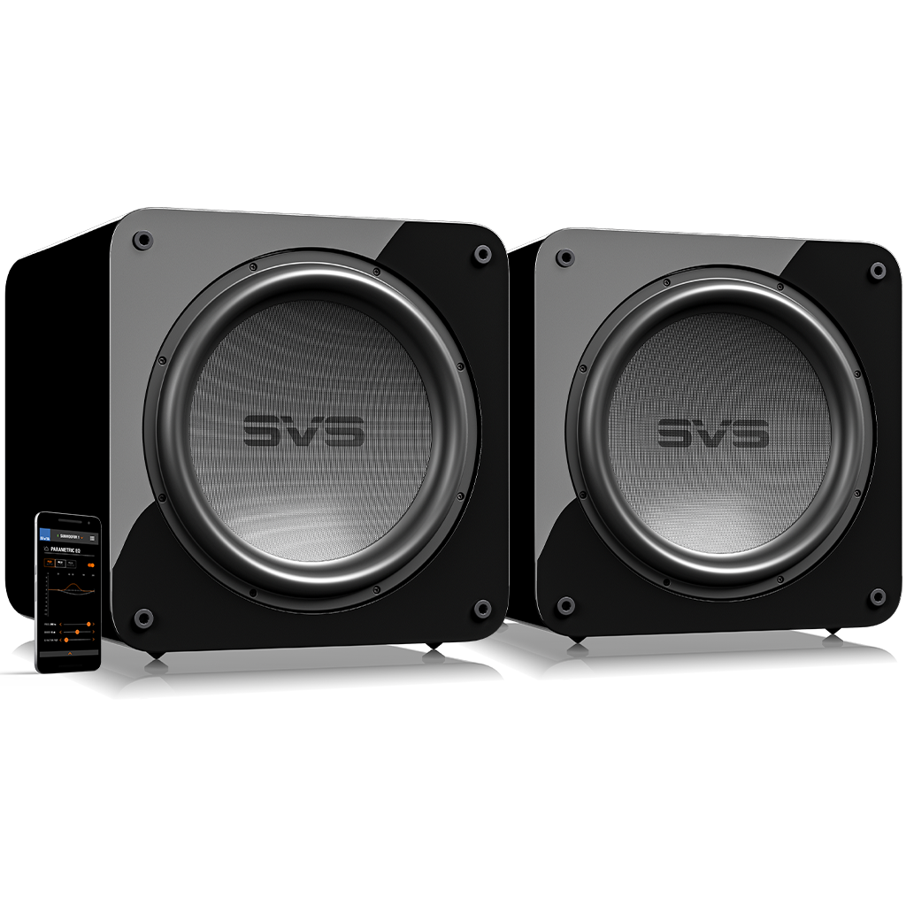 Dual SB-5000 Subwoofers in Piano Gloss Black