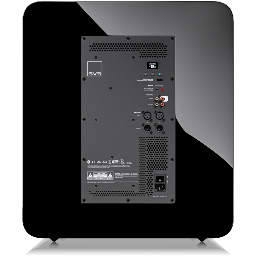 PB-5000 R|Evolution Subwoofer in Piano Gloss Black Finish Rear Shot